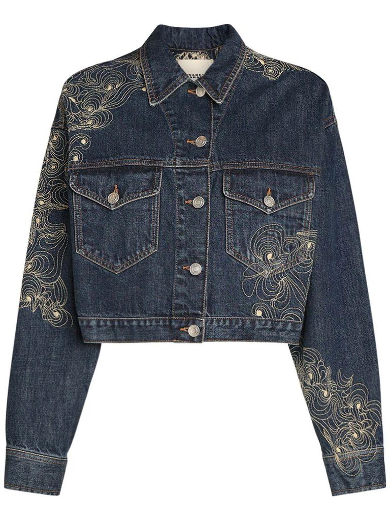 Isabel Marant Isleya Embroidered Denim Jacket
