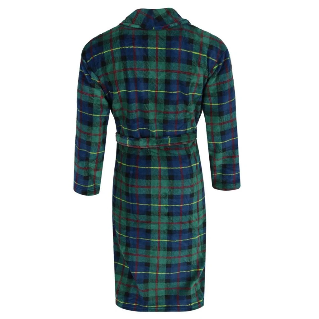 Majestic International Men's Plush Plaid Shawl Robe 2