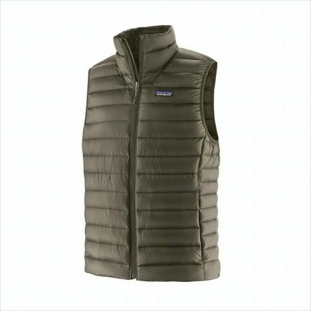 Patagonia Quilted Sleeveless Vest With High Collar And Logo Patch