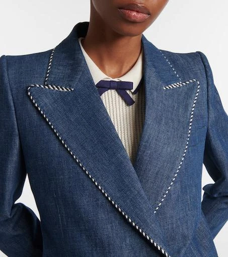 Valentino Double-breasted chambray blazer 4