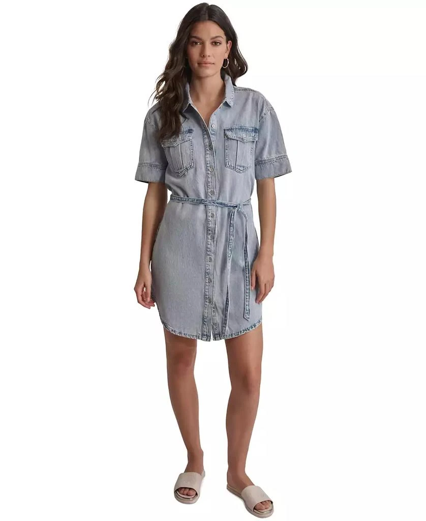 DKNY Women's Denim Self Belted  Shirtdress 1