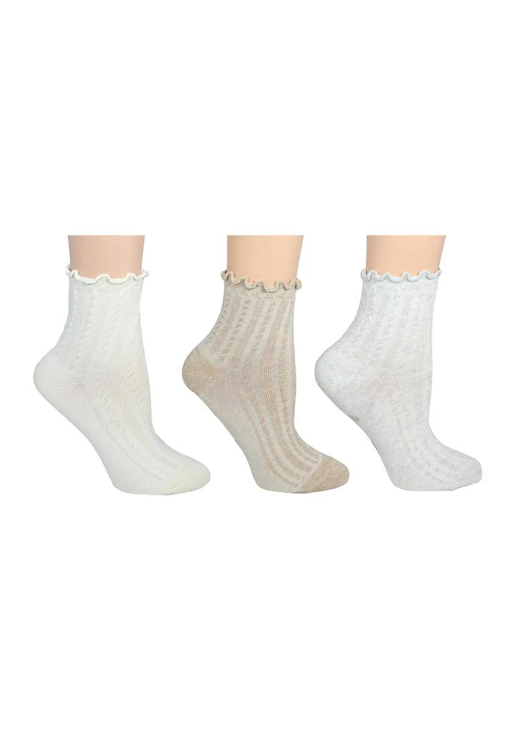 Sam Edelman 3 Pack Lettuce Trim Anklet Socks