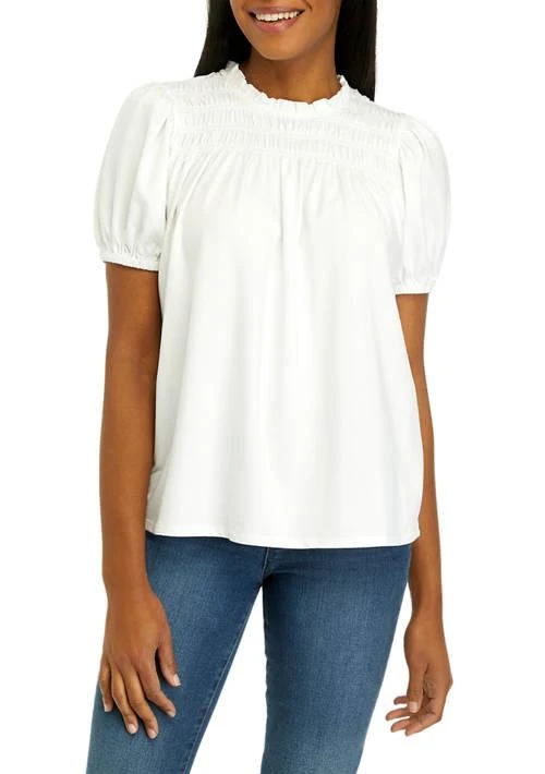 Crown & Ivy™ Ivy Smock Yoke Puff Sleeve Knit Top 1