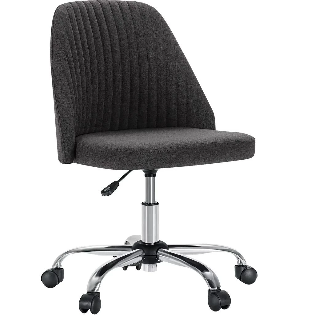 ERUULE Modern Armless Small Desk Chair with Swivel Function and Wheels, Ideal for Office, Vanity, and Gaming Use 2