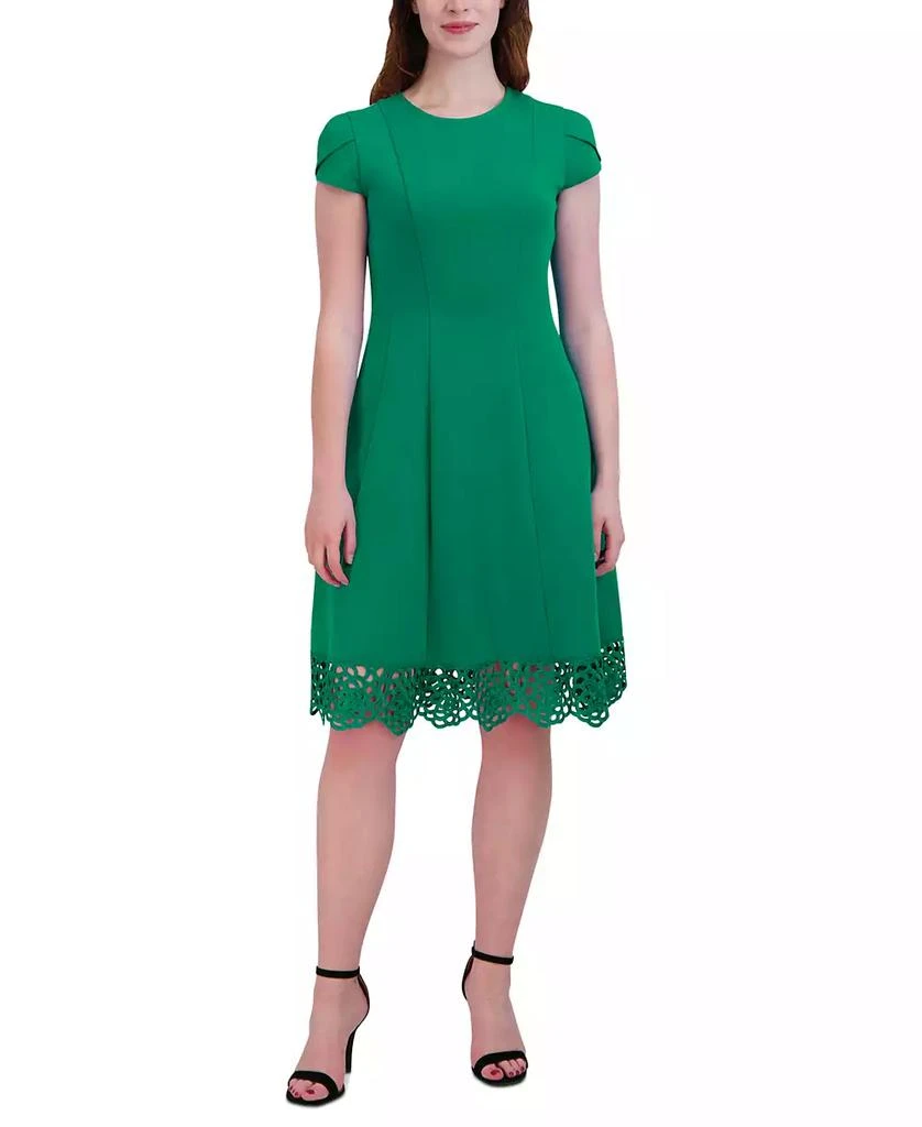 Donna Ricco Women's Round-Neck Sleeveless Fit & Flare Dress 1