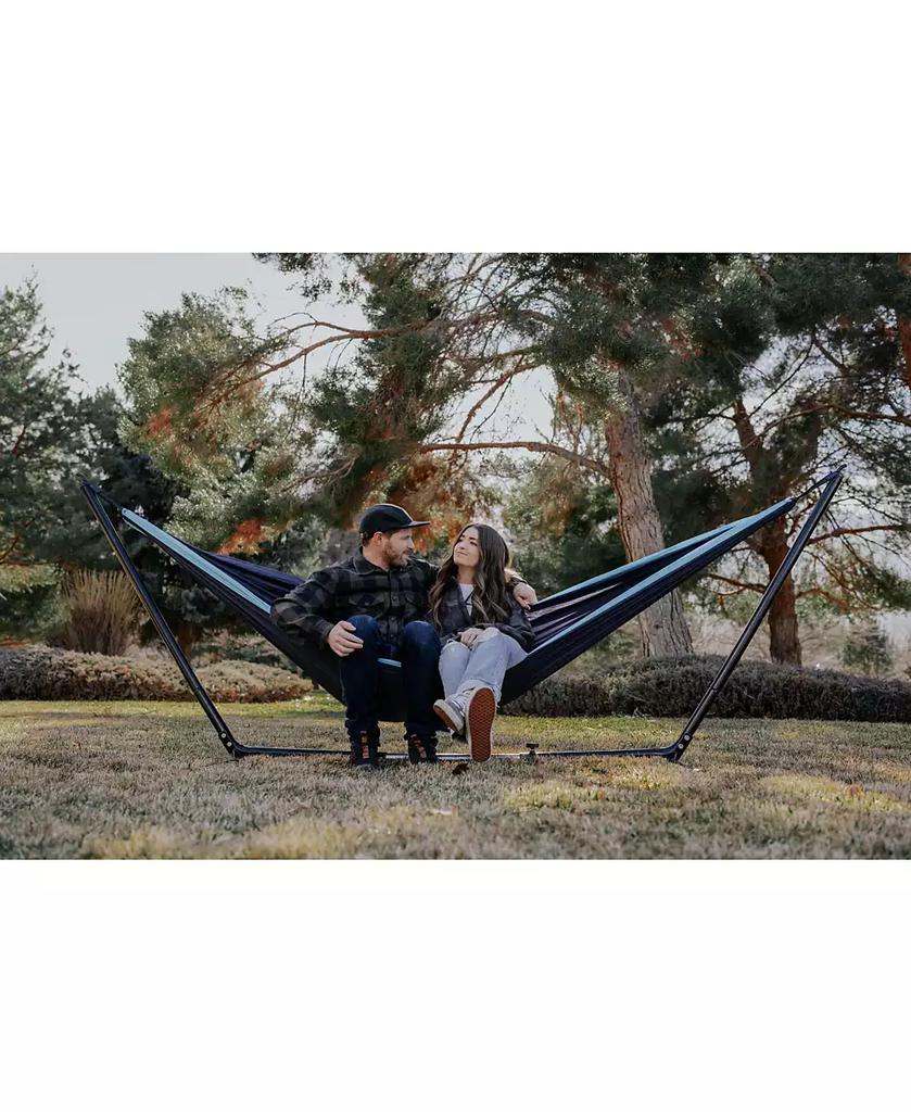 Stansport Double Nylon Hammock - Navy/Light Blue