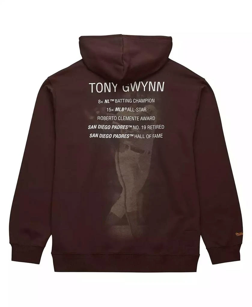 Mitchell & Ness Men's Tony Gwynn Brown San Diego Padres vintage-like Logo Name Number Pullover Hoodie 3