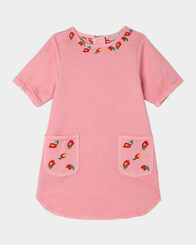 Stella Girl
s Short-Sleeve Embroidered Gabardine Dress, Size 4-12