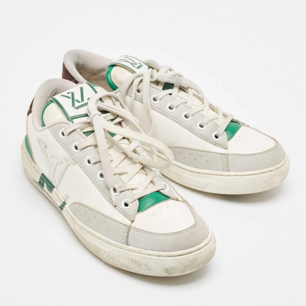 Louis Vuitton Louis Vuitton White/Green Leather Charlie Sneakers Size 38 4