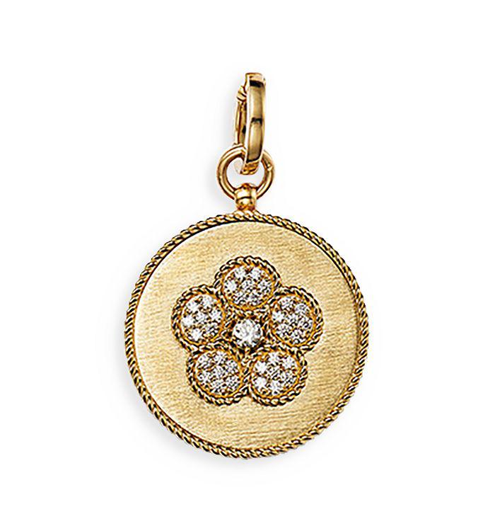 Roberto Coin 18K Yellow Gold Daisy Diamond Flower Medallion Pendant - Exclusive