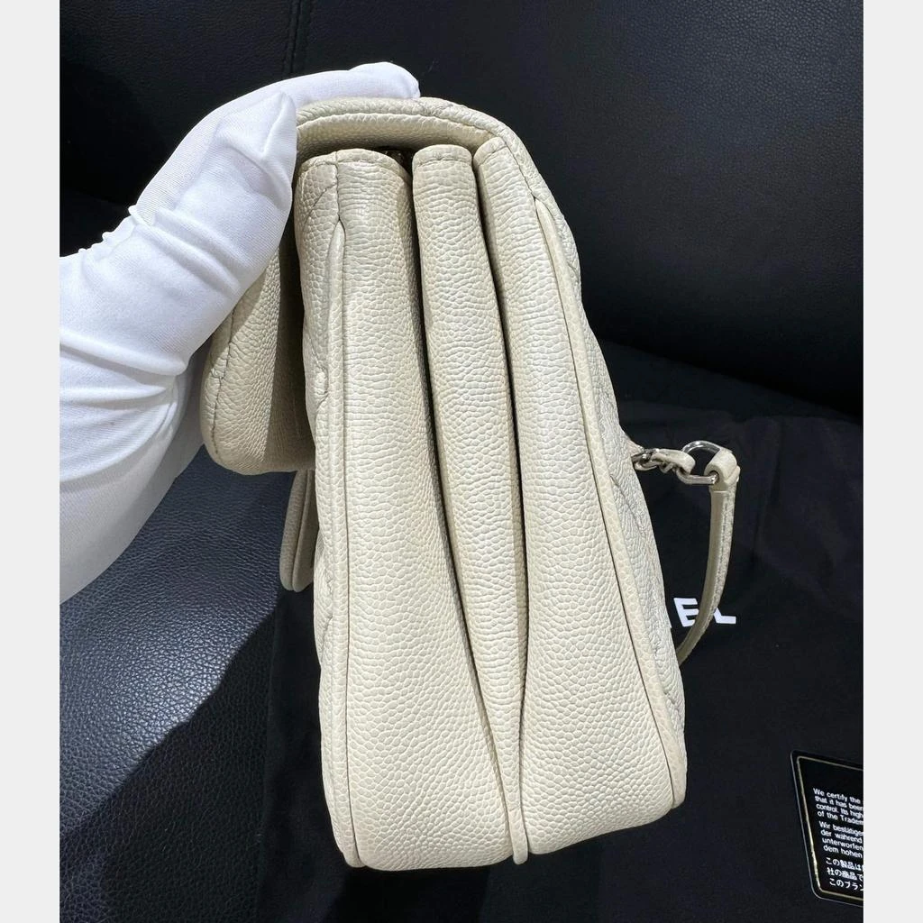 Chanel Chanel White Leather Square Flap Bag 3