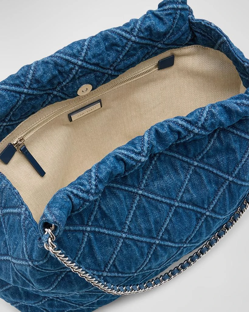 Tory Burch Fleming Drawstring Denim Hobo Bag 3
