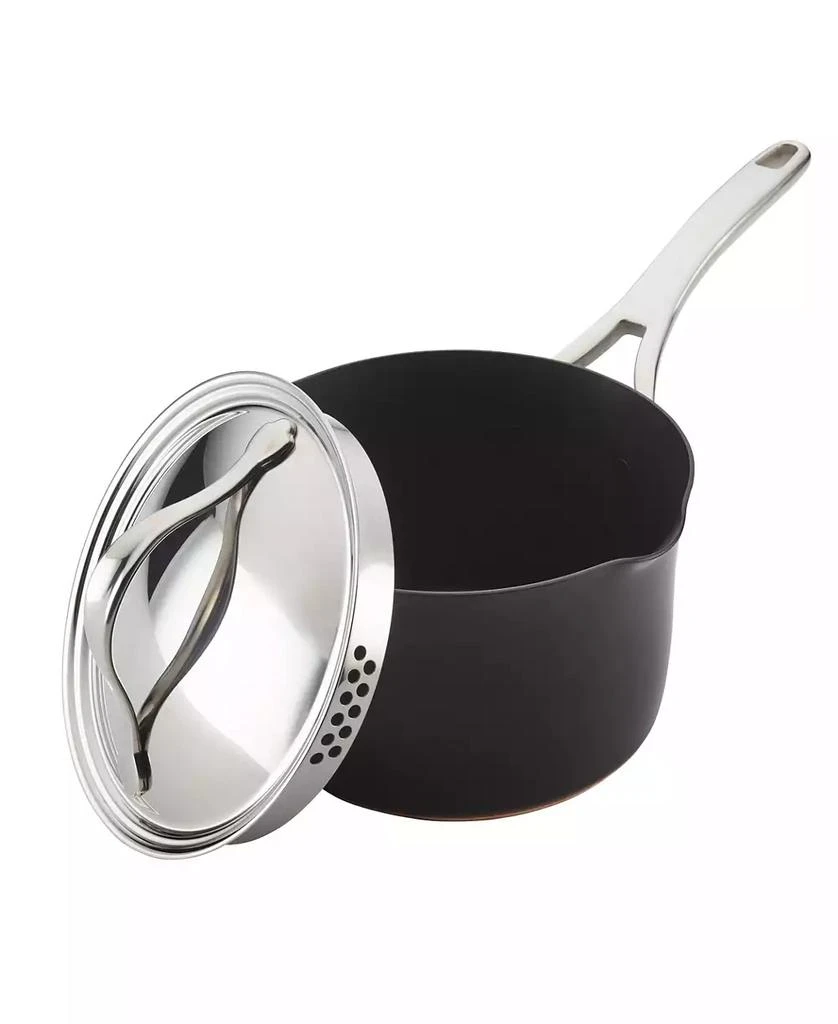 Anolon Nouvelle Copper Luxe Hard-Anodized Nonstick Straining Saucepan, 3.5-Quart, Onyx 3