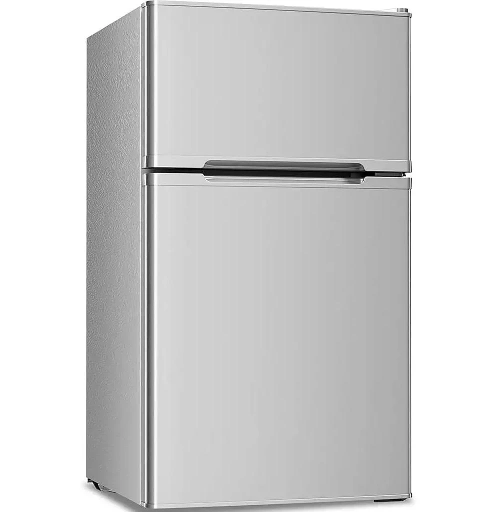 Zafro 3.2 Cu Ft Mini Fridge with Freezer — Double Door, Adjustable Removable Shelves — Ideal for Basement, Apartment, Dorm, or Office