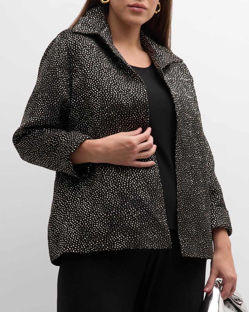 Caroline Rose Plus Plus Size Tiny Bubbles Metallic Jacquard Jacket