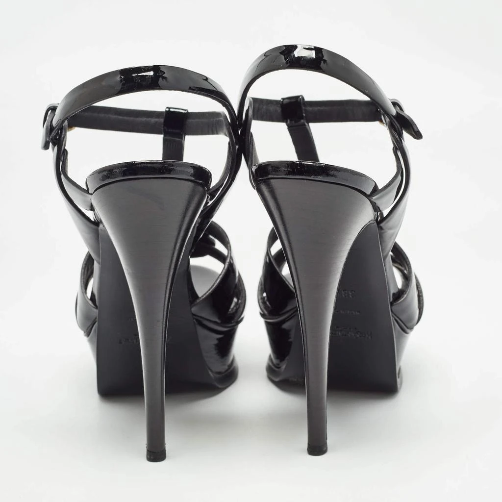 Yves Saint Laurent Saint Laurent Black Patent Leather Tribute Ankle Strap Sandals Size 38.5 5