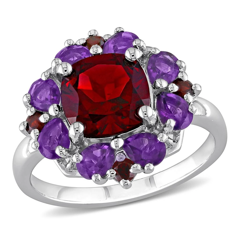 Mimi
Max 4 2/5ct TGW Garnet and African Amethyst Quatrefoil Floral Ring in Sterling Silver