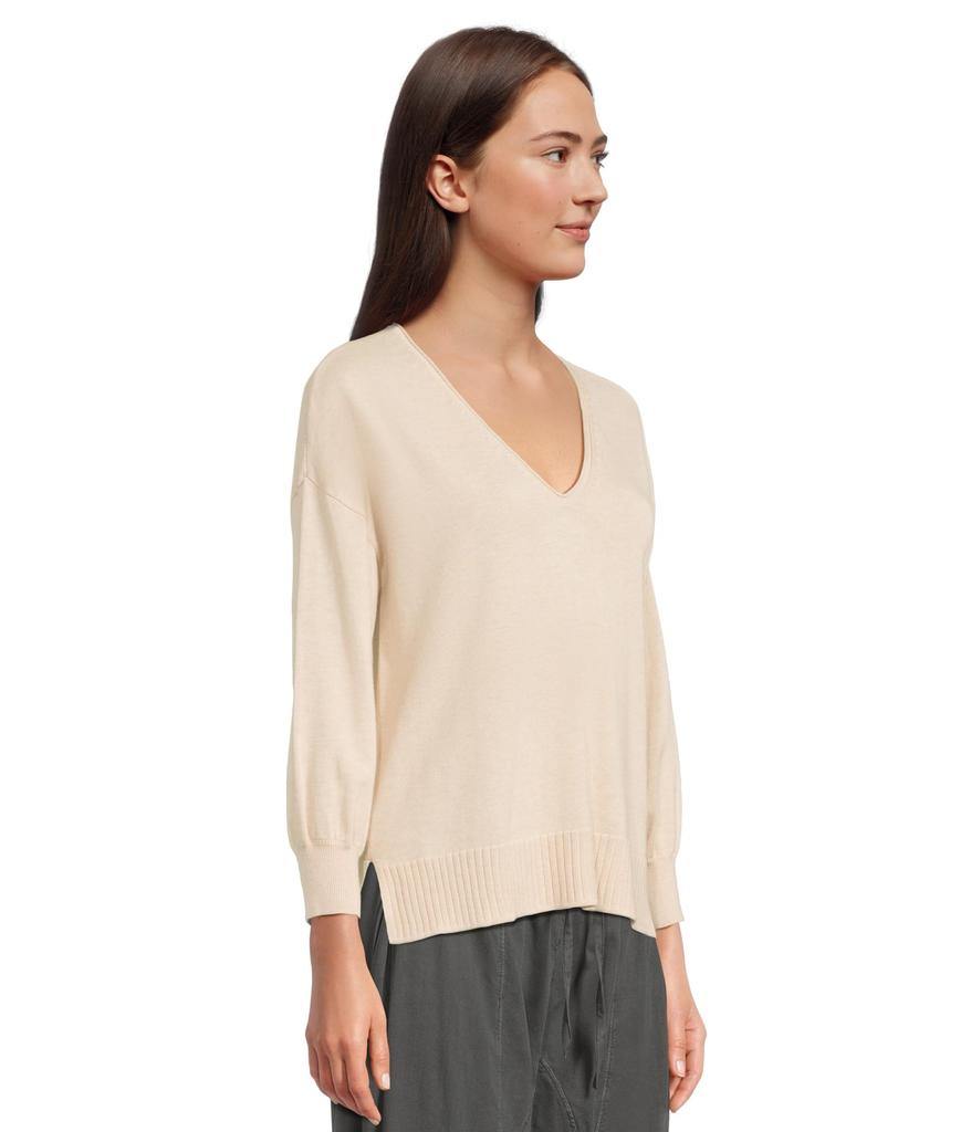 Lilla P 3/4 Sleeve Drop Shoulder Sweater