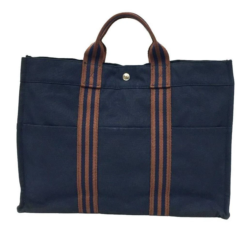 Hermes Navy Canvas Tote Bag (Pre-Owned) 1