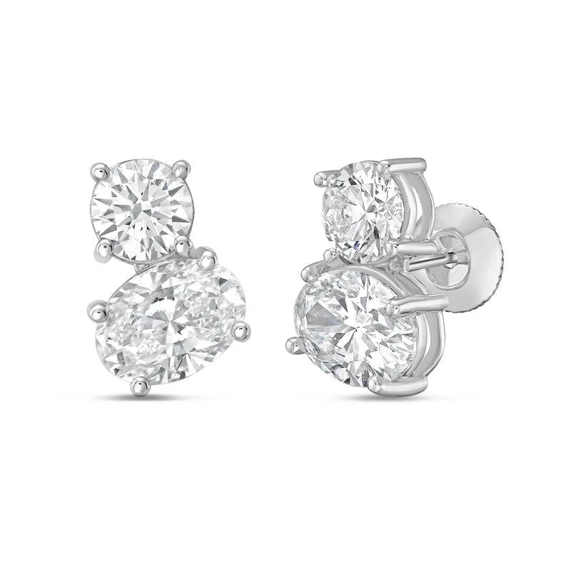 Diana M Jewels 14K WG Gold 2 Stone Earrings 3.00 Ct 2