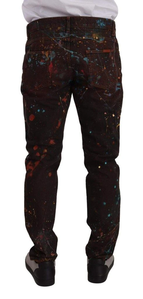 Dolce & Gabbana Dolce & Gabbana Brown Splash Color Cotton Regular Denim Jeans 3