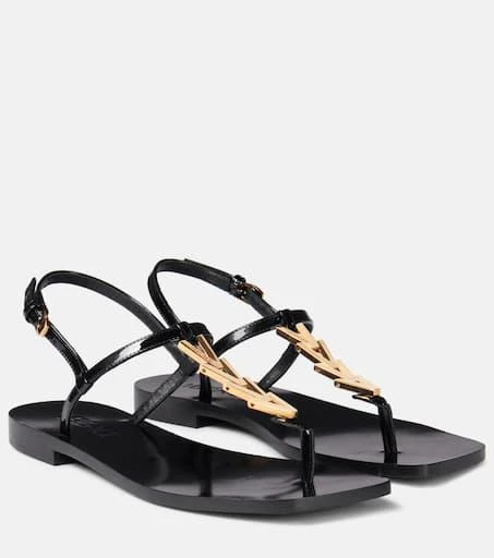 Versace V2025 Chain leather thong sandals 1
