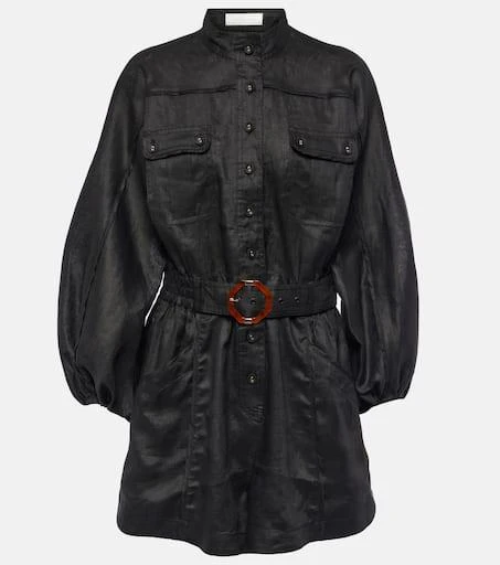 Zimmermann Belted linen playsuit 1