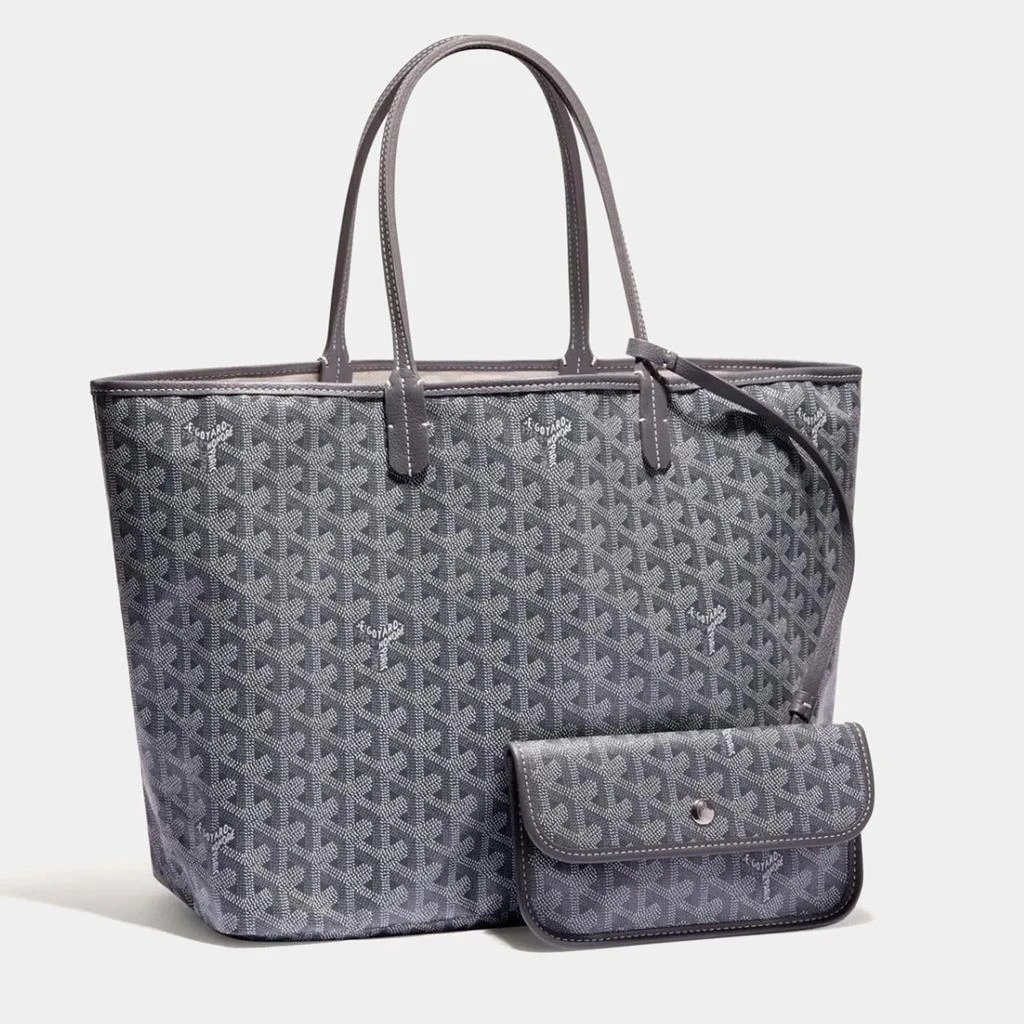 Goyard Goyard Grey Goyardine Coated Canvas and Leather Saint Louis PM Tote Bag 1
