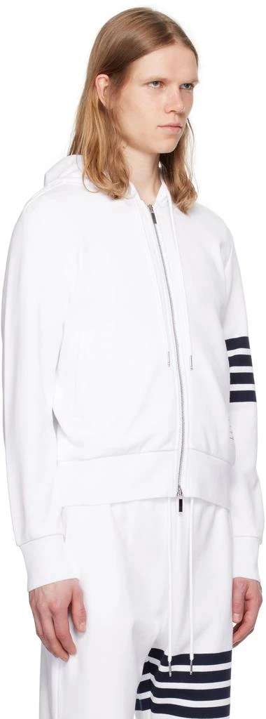 Thom Browne White Classic Loopback 4-Bar Zip Up Hoodie 2