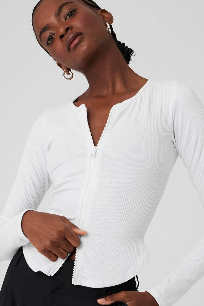 Alo Yoga Ribbed Stardust Long Sleeve - White 5