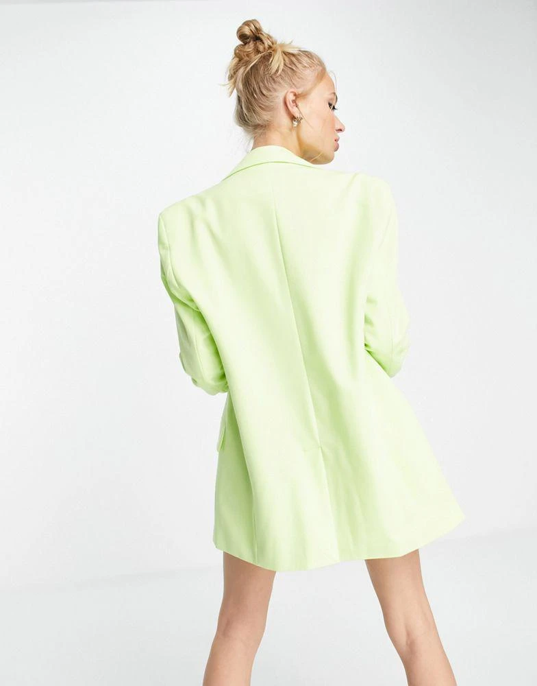 Bershka Bershka oversized blazer in lime 2