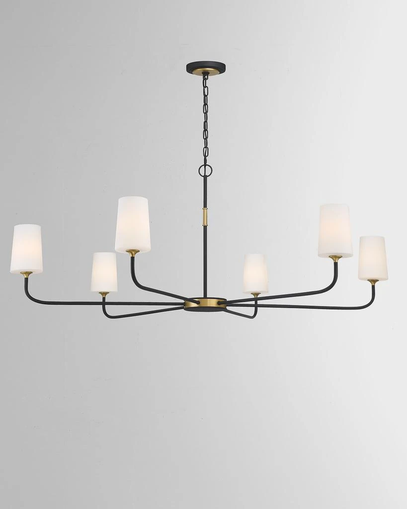Crystorama Niles 6-Light Black Forged & Modern Gold Chandelier 1
