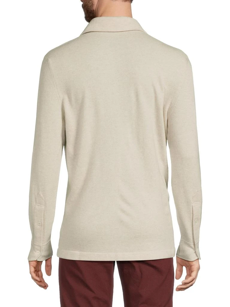 Brunello Cucinelli 100% Cashmere Long-Sleeve Polo Sweater 2