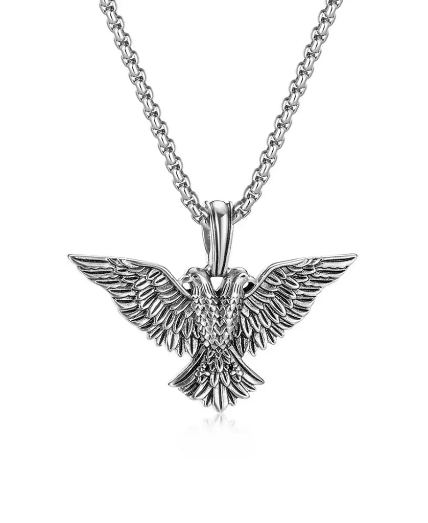 Rhona Sutton Silver Eagle Empire Stainless Steel Pendant Necklace 1