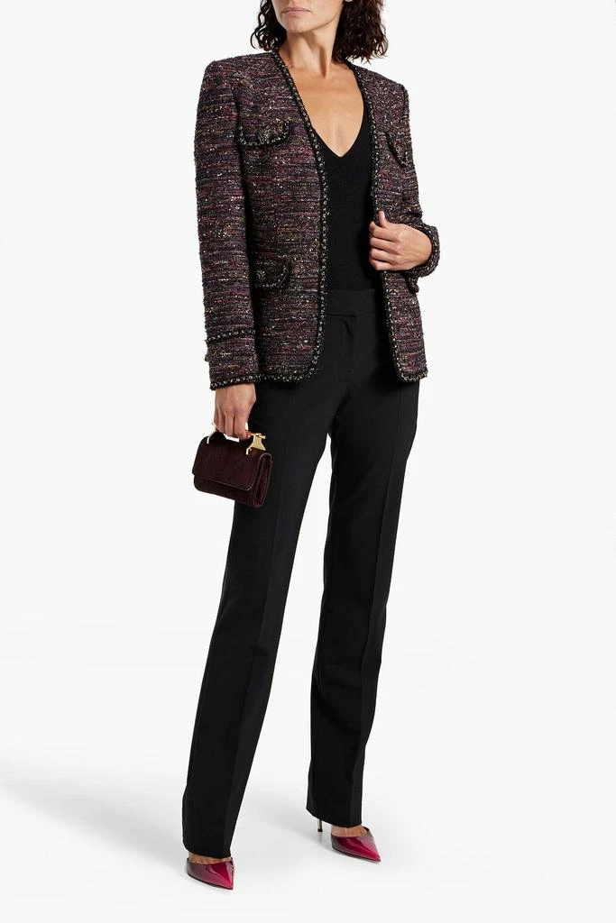 REBECCA VALLANCE Monet frayed metallic tweed jacket 2