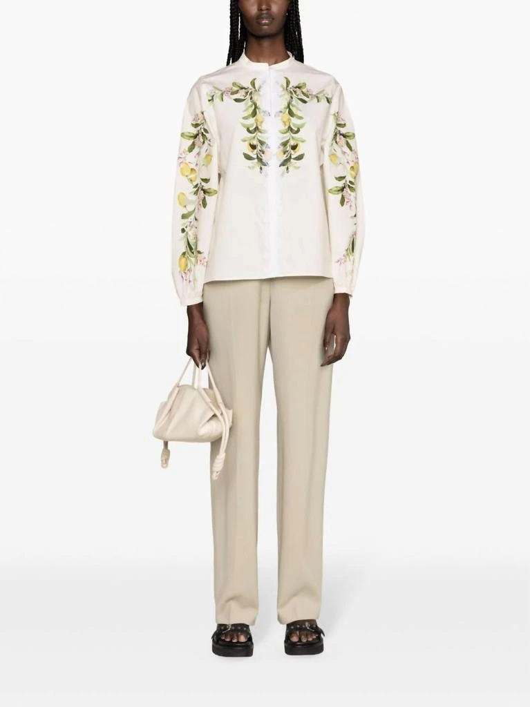 Giambattista Valli Printed Poplin Ivy and Lemon Top 1