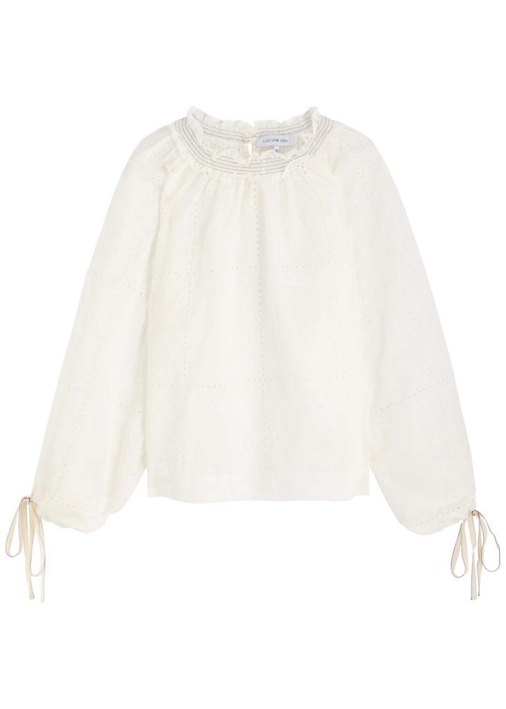 LUG VON SIGA Mini embroidered semi-sheer satin blouse