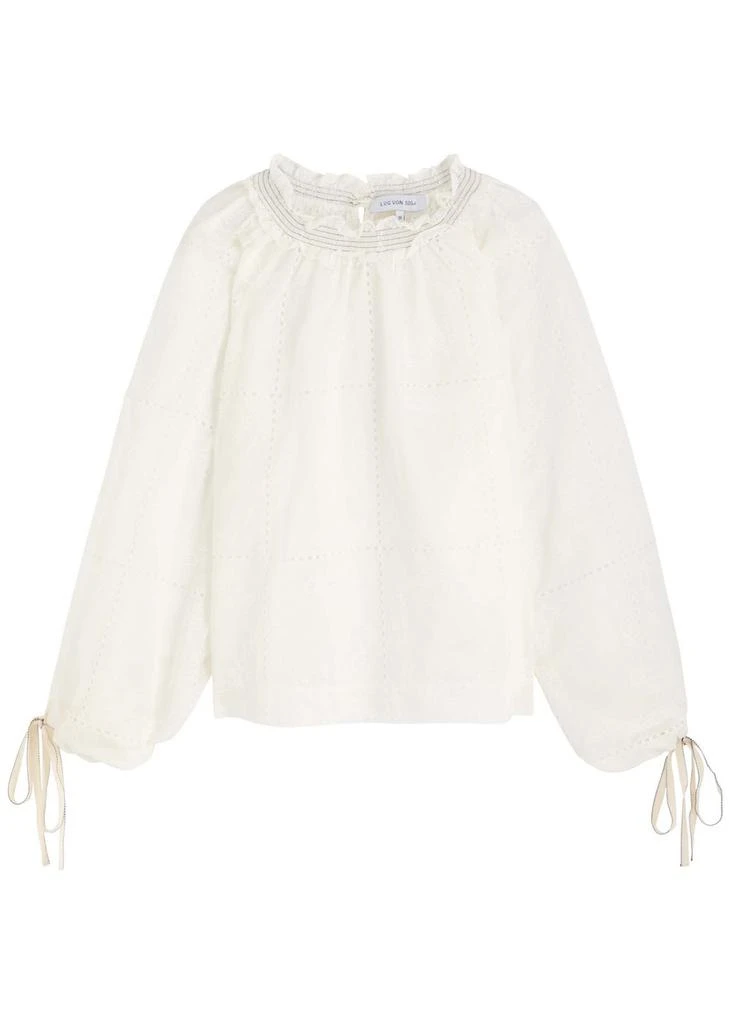 LUG VON SIGA Mini embroidered semi-sheer satin blouse 1