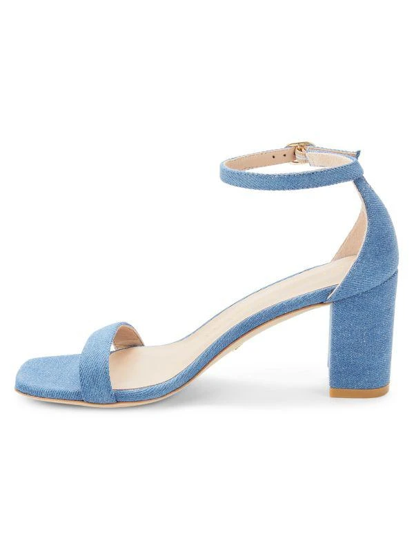 Stuart Weitzman Nudistcurve Denim Ankle Strap Sandals 4