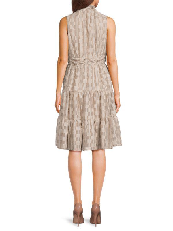Calvin Klein ​Textured Mock Turtleneck Sleeveless Midi-Dress