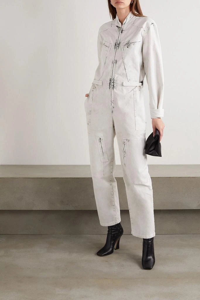 Stella McCartney Zip-embellished acid-wash denim jumpsuit 2