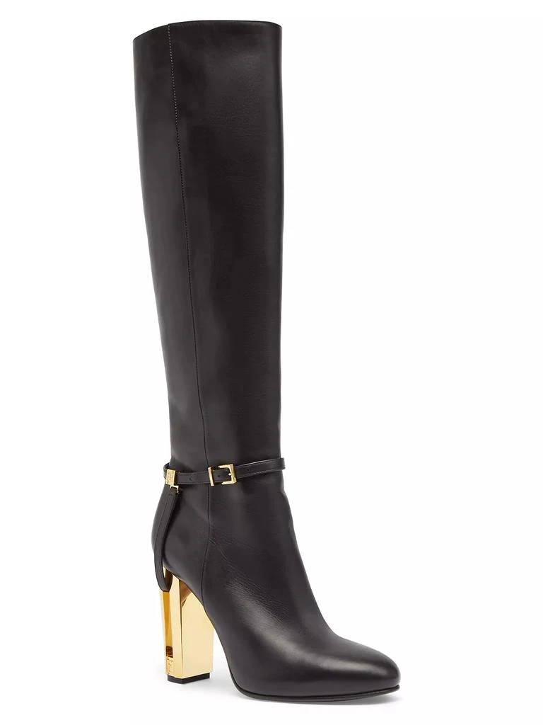 Fendi 105MM Leather Traced Heel Boots 2