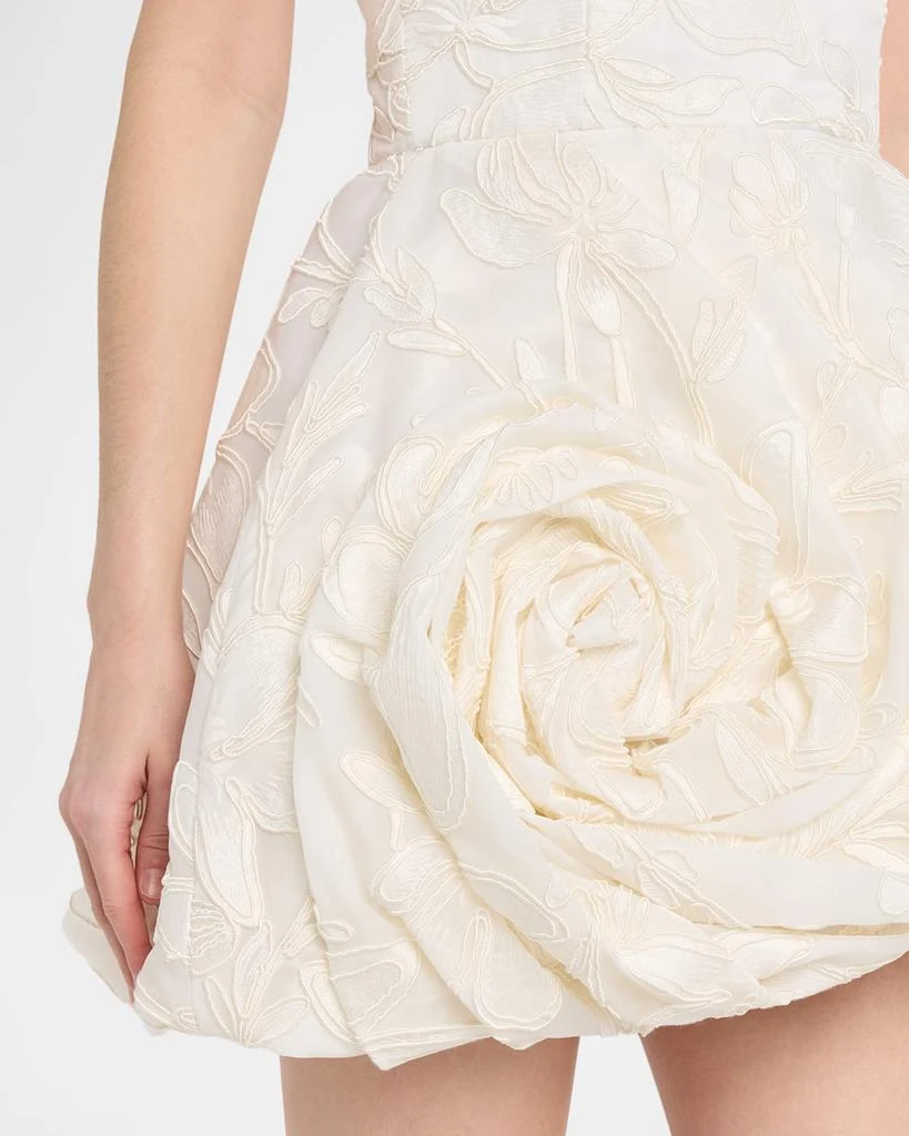 Monique Lhuillier Strapless Rosette Bubble Mini Dress 5