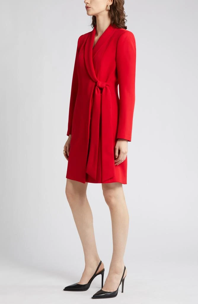 Tahari Side Tie Long Sleeve Wrap Coat Dress 10