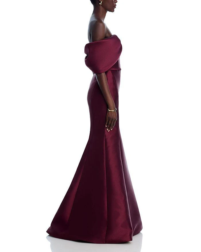 Amsale Bow Detail Shoulder Gown 5