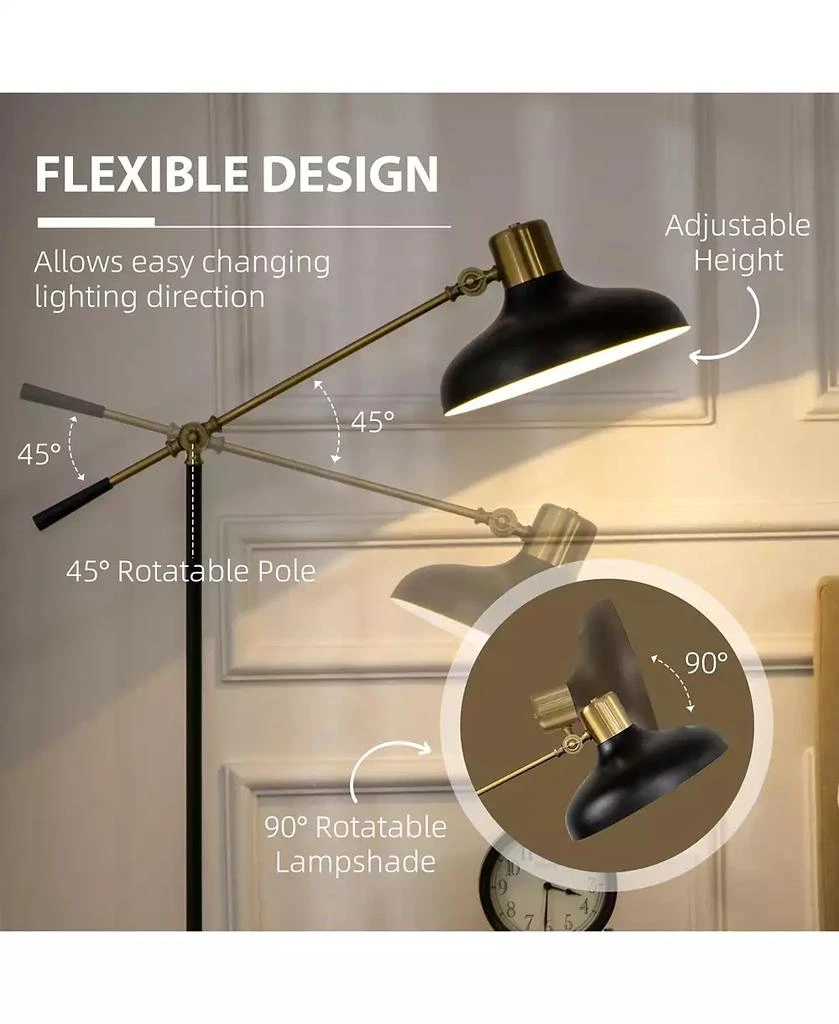 HOMCOM Adjustable Floor Lamps for Living Room, Sding Lamp 5