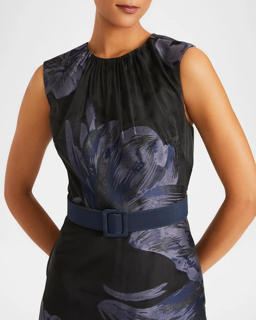 Kay Unger High-Low Belted Floral-Print Midi Dress 4