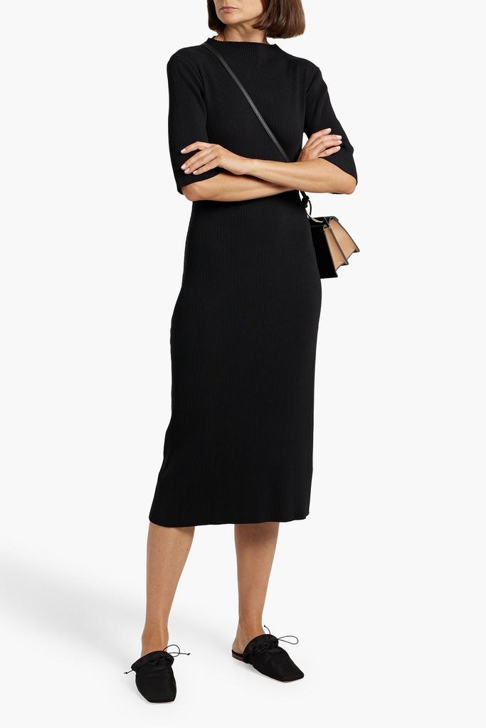 Vince Ribbed cotton-blend midi dress
