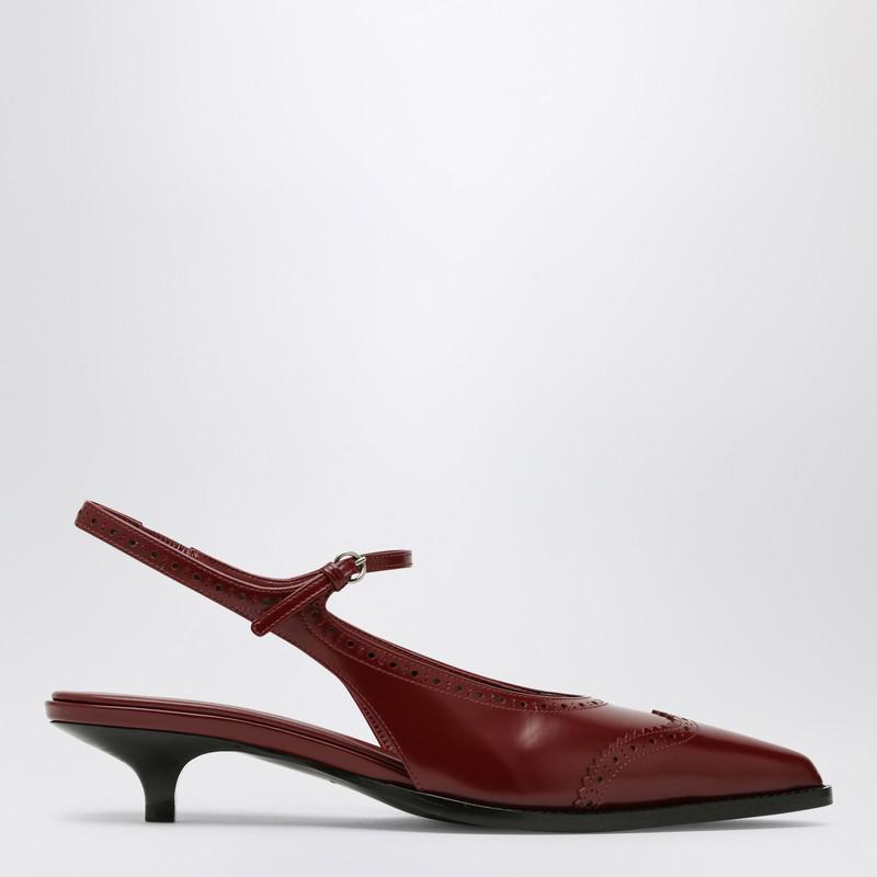 Miu Miu Chain-detail velvet slingback pumps 37.5 - High