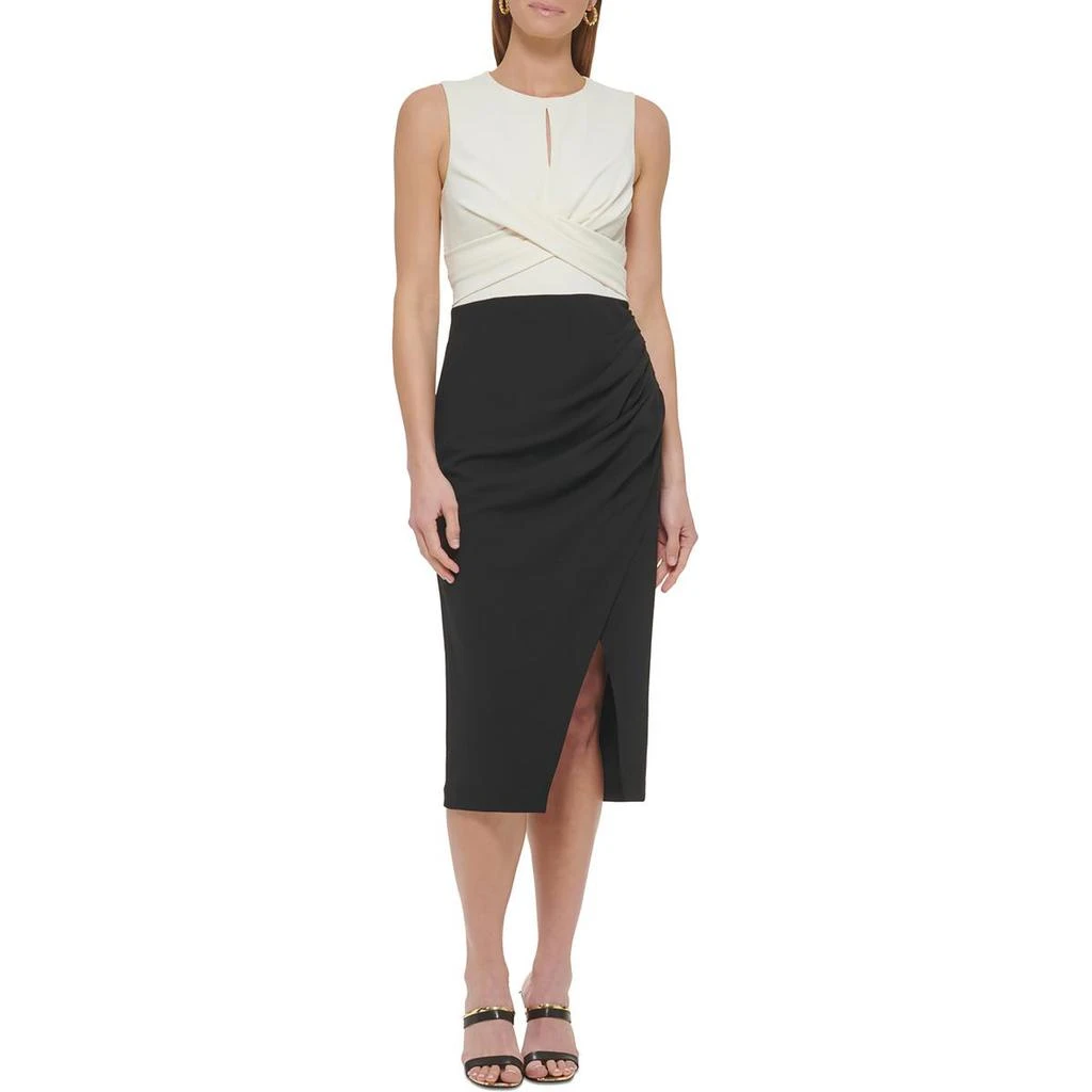 DKNY Womens Midi Ruched Wear To Work Dress 3
